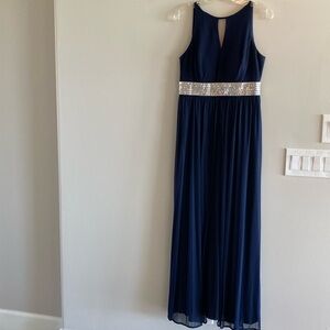 R & M Richard’s Navy Formal for prom/bridesmaid jeweled waist sz 6